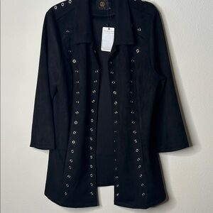 Vecceli Italy Black Grommet Blazer